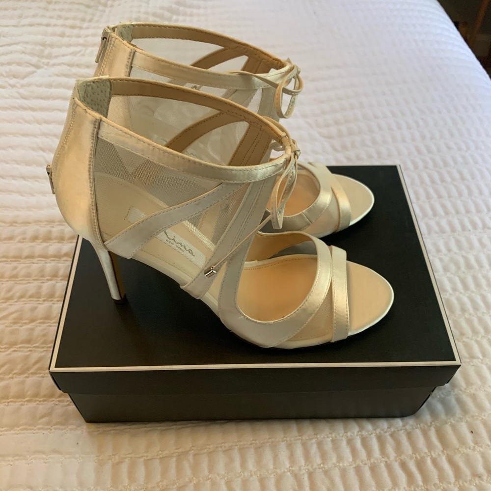 Nina Ivory Satin Heels